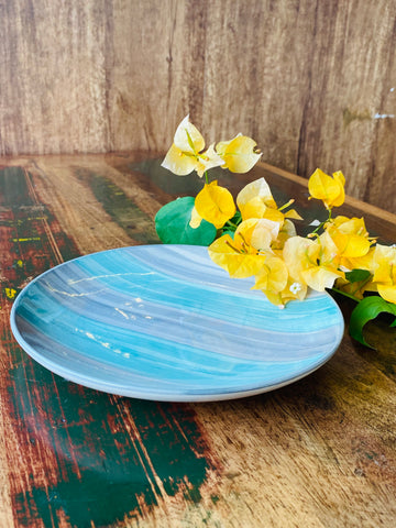 Blue & Grey Hand-painted- Dinner  Plate